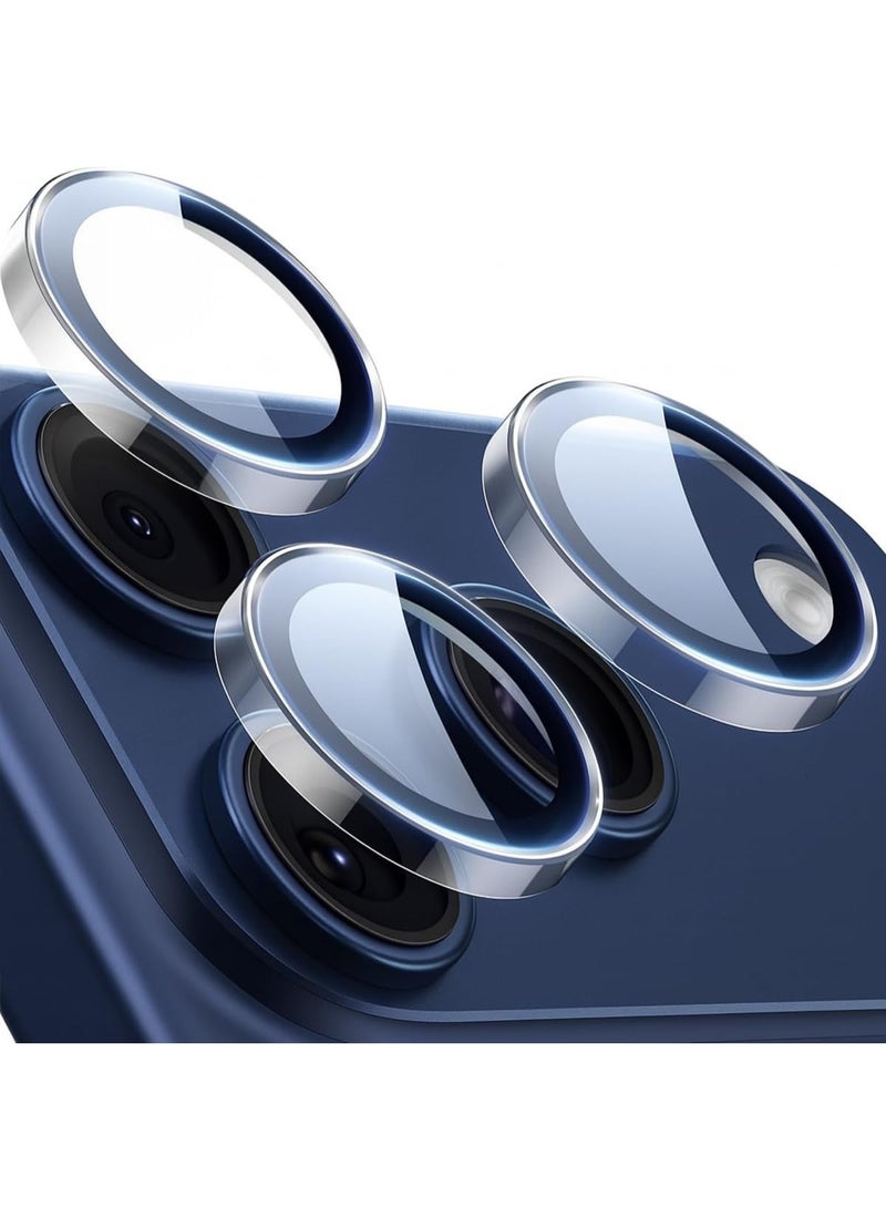 ACLIX Camera Lens Protector - for 17 Pro Max, Shatterproof Ultra HD 9H Tempered Glass for iPhone Screen Metal Ring Cover Film,Anti-Fingerprint,Scratch Resistant, (Deep Blue) - Image 5